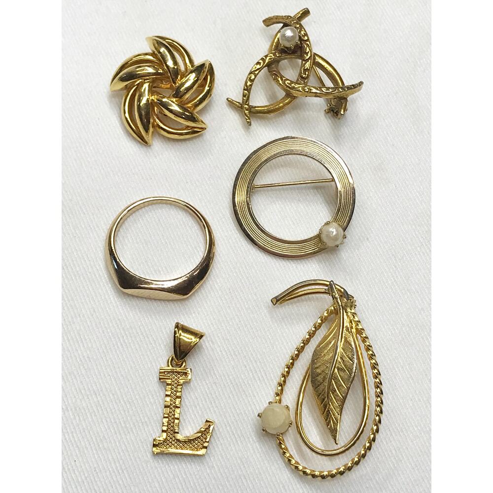 Gold Tone Jewelry Lot 1.8lb 45pc Estate Jewelry Vintage Bulk Necklaces Bracelets - Picture 15 of 16